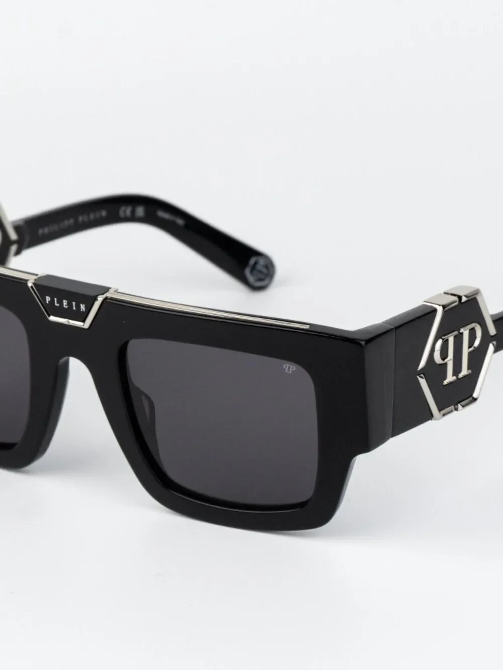 Philipp Plein Men Sunglasses Black Grey Square SPP092M 700Y NEW AUTHENTIC
